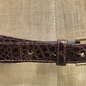 R. MARTEGANI, LEATHER BELT, MEN'S SIZE 36, ALLIGATOR PATTERN, ITALY